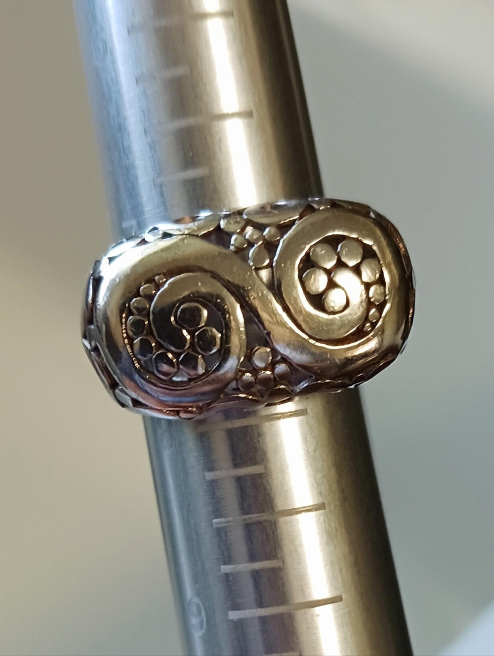 Sterling Silver Scroll Design Ring, Size 7.25 - Picture 3 of 6